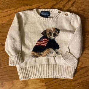 Ralph Lauren Bulldog Cream Sweater
